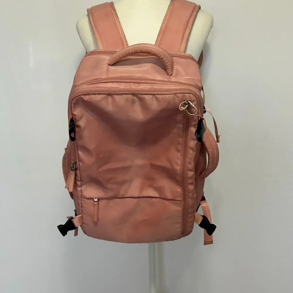 Travel Backpack Carry On Personal Item Pink Laptop Weekender Clamshell 18